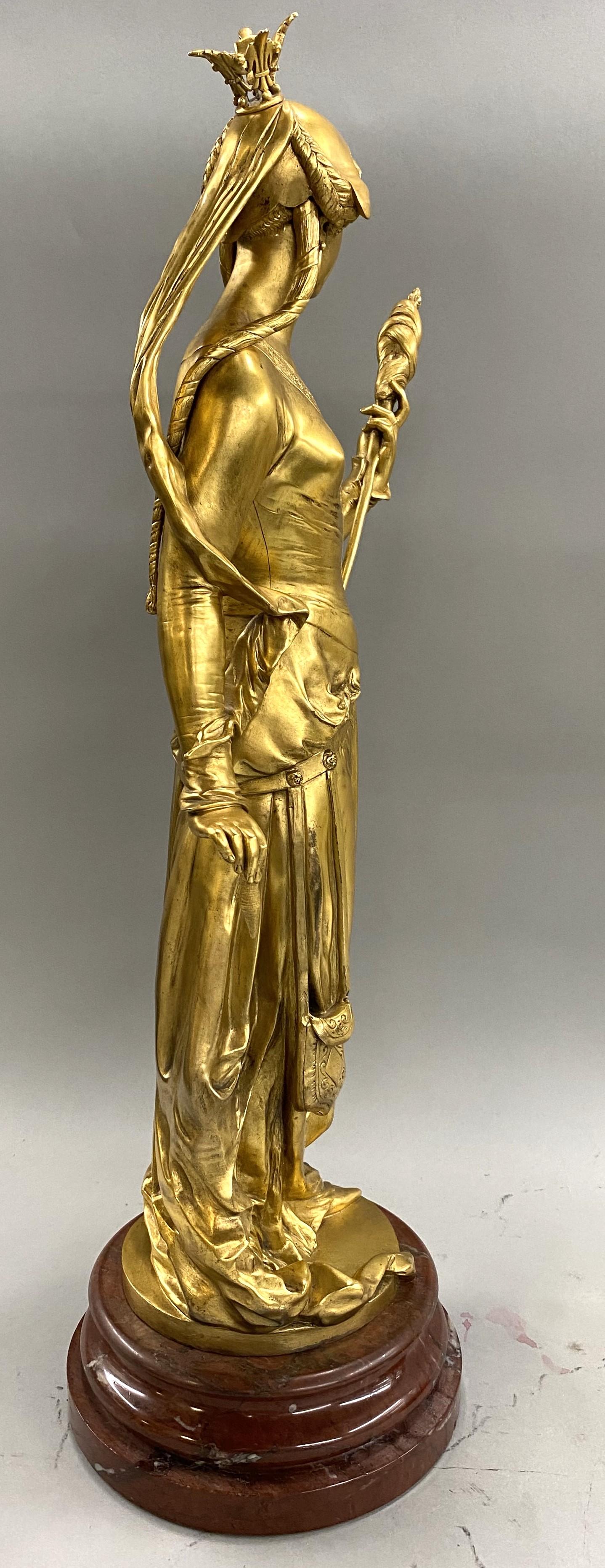 Auguste Louis Lalouette für Tiffany & Co, Paar vergoldete figürliche Bronzen aus dem 19. Jahrhundert, Paar (Französisch) im Angebot