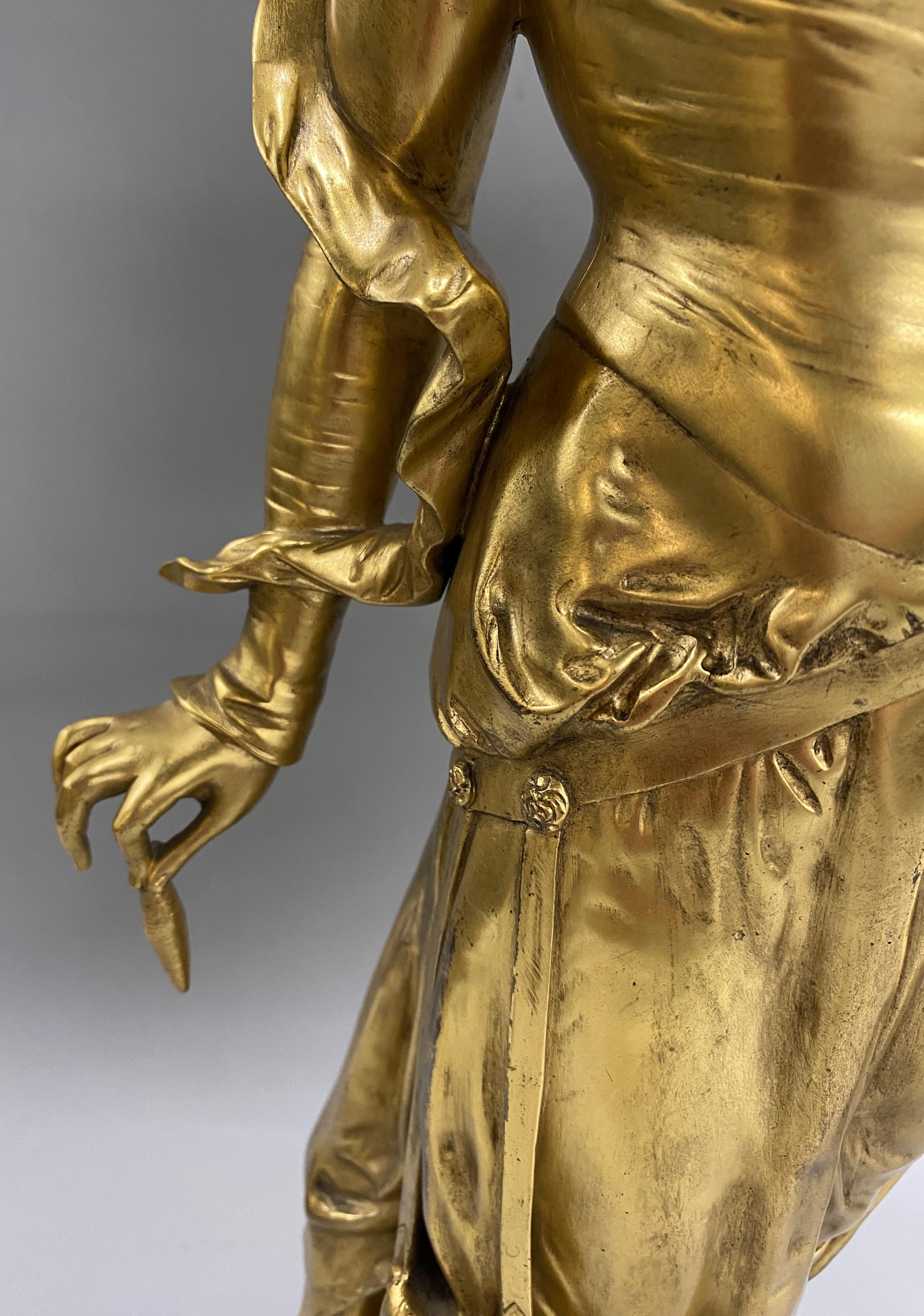 Auguste Louis Lalouette für Tiffany & Co, Paar vergoldete figürliche Bronzen aus dem 19. Jahrhundert, Paar im Angebot 2