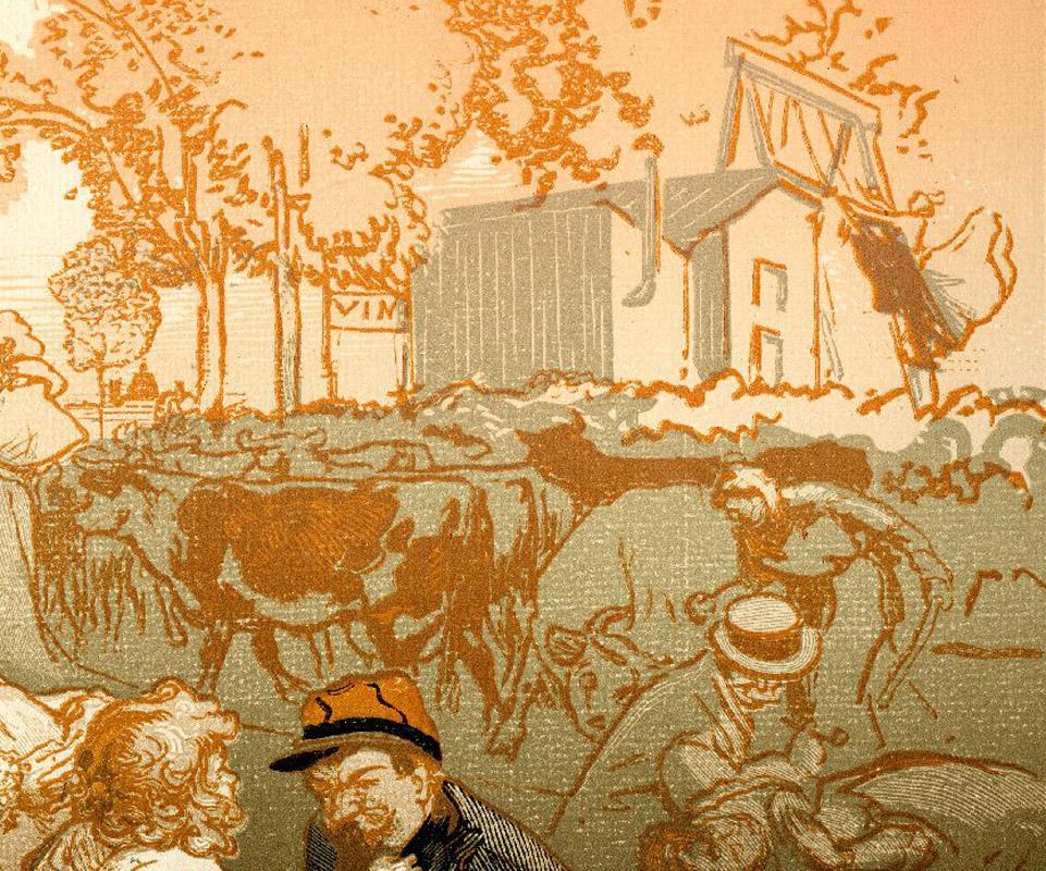 The Modernity - Beige Landscape Print par Auguste Louis Lepère
