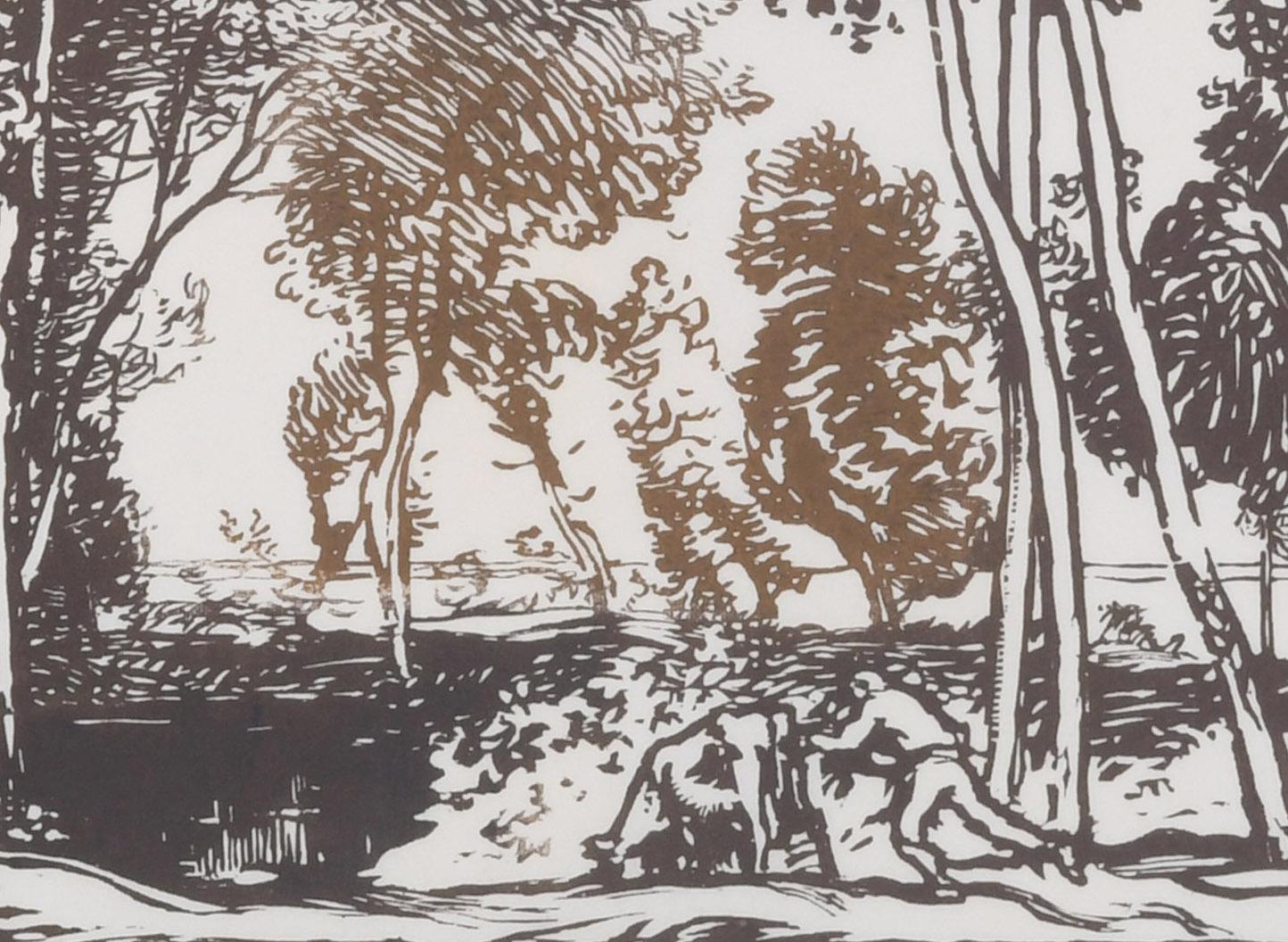 L'Abreuvoir (Die Tränke) – Print von Auguste Louis Lepère
