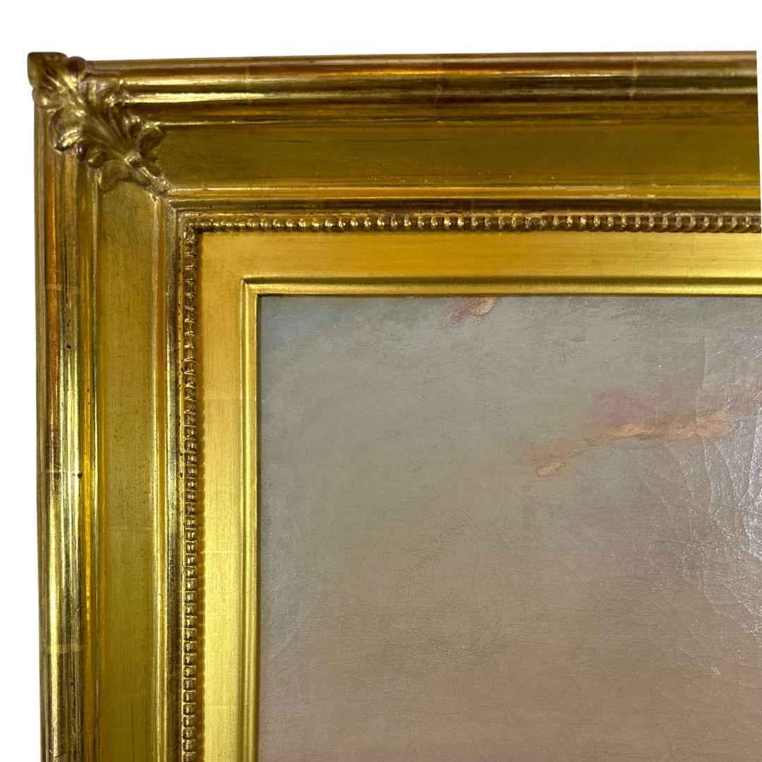 Sera lungo il Nilo 19° secolo firmato Grande dipinto a olio realista antico su tavola 2