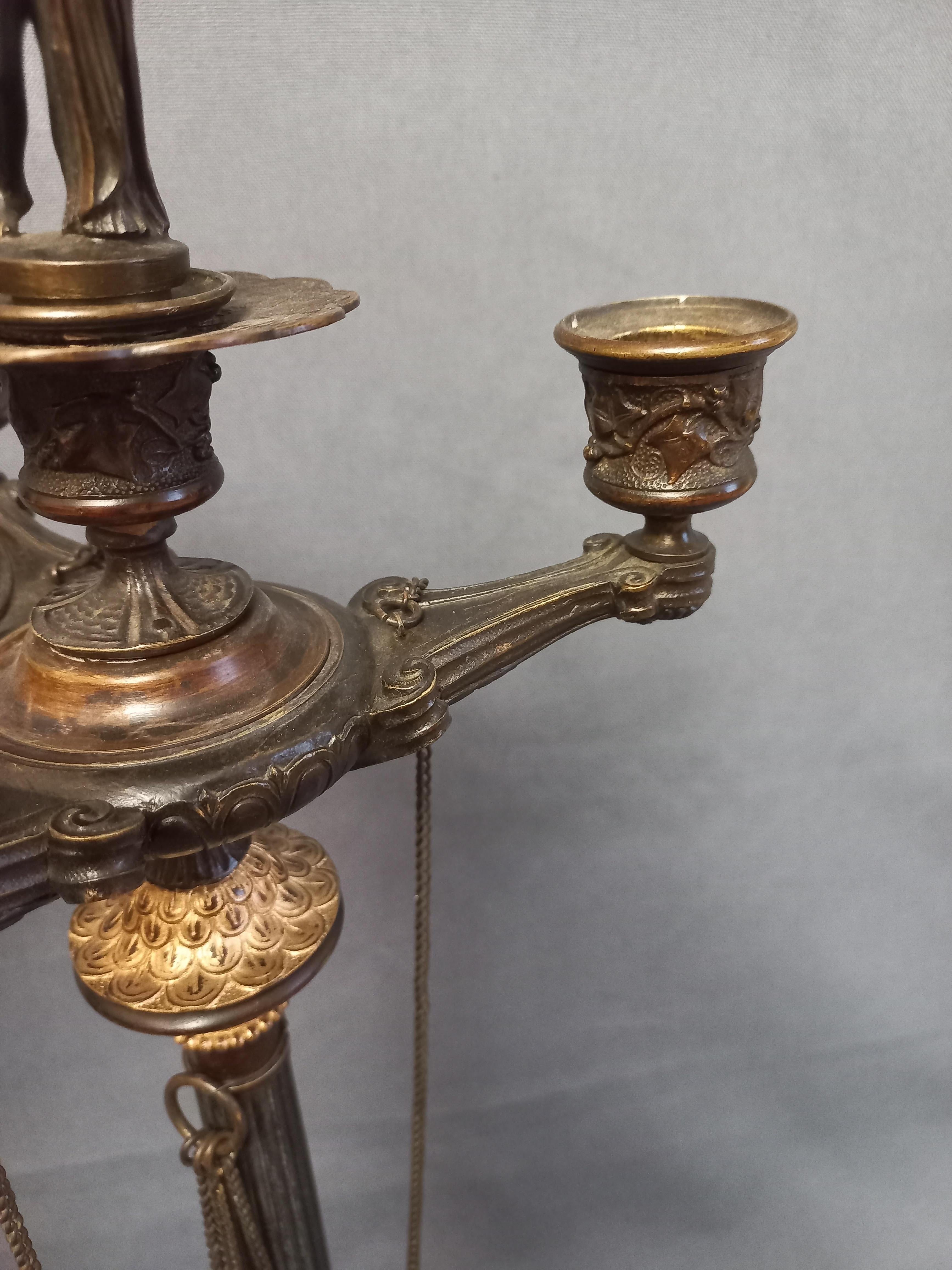 Auguste-maximilien Delafontaine Large Pair Of Candelabra In Bronze 5