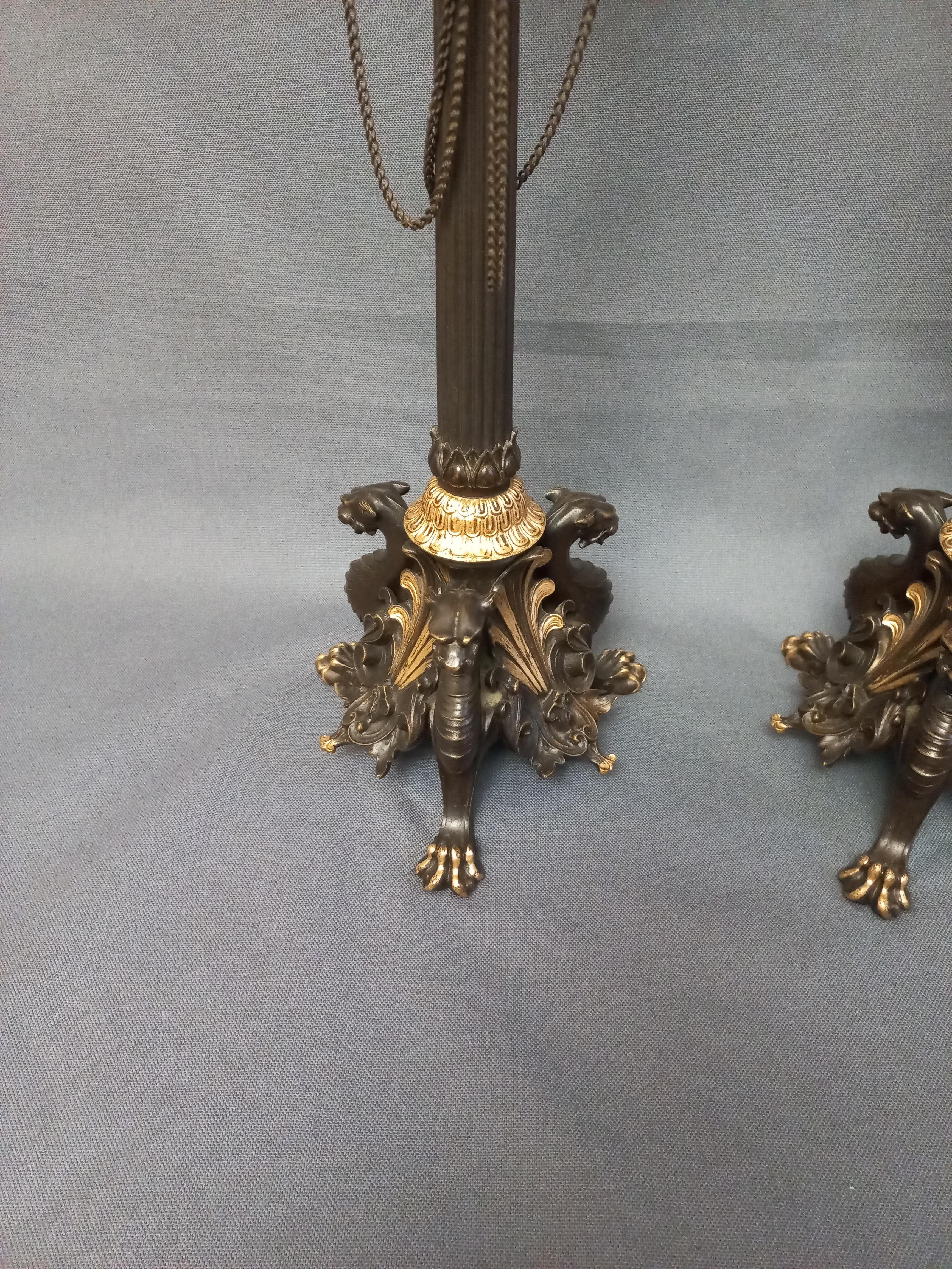 Auguste-maximilien Delafontaine Large Pair Of Candelabra In Bronze 11