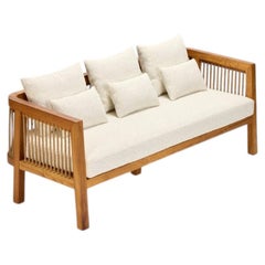 Auguste Modern Solid Iroko Wood Outdoor Sofa by Reda Amalou Design