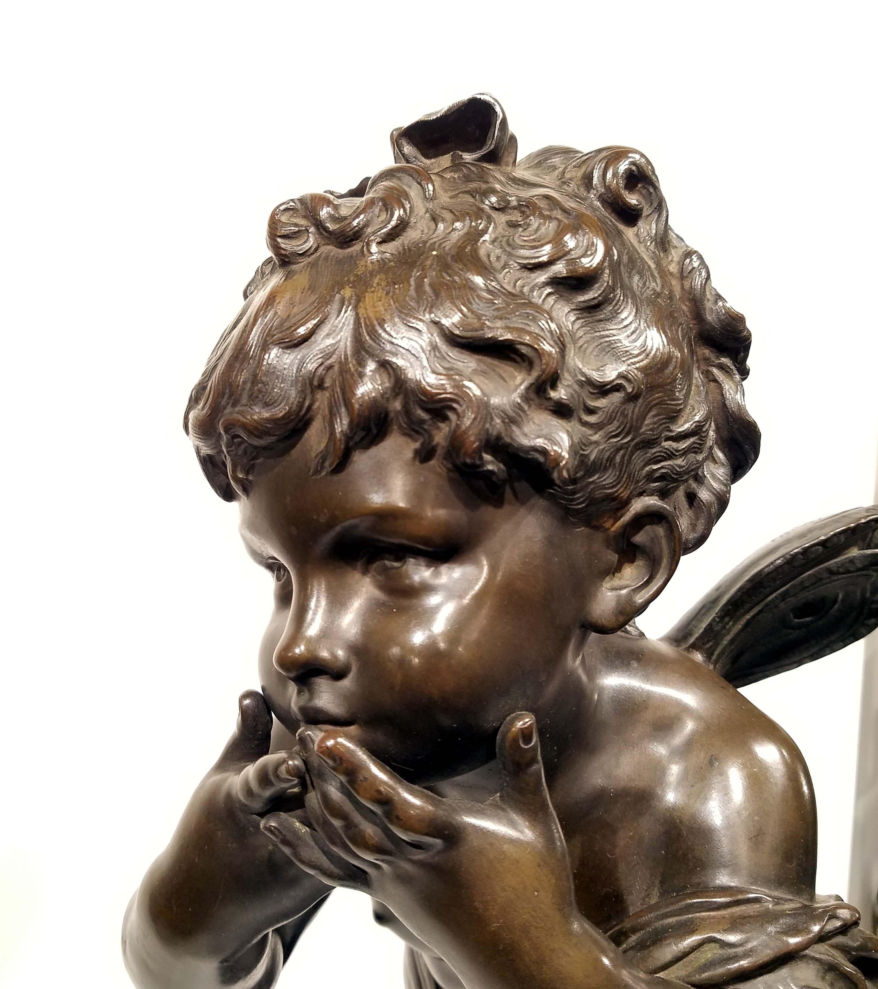 Auguste Moreau Bronze Sculpture, The Kiss 1