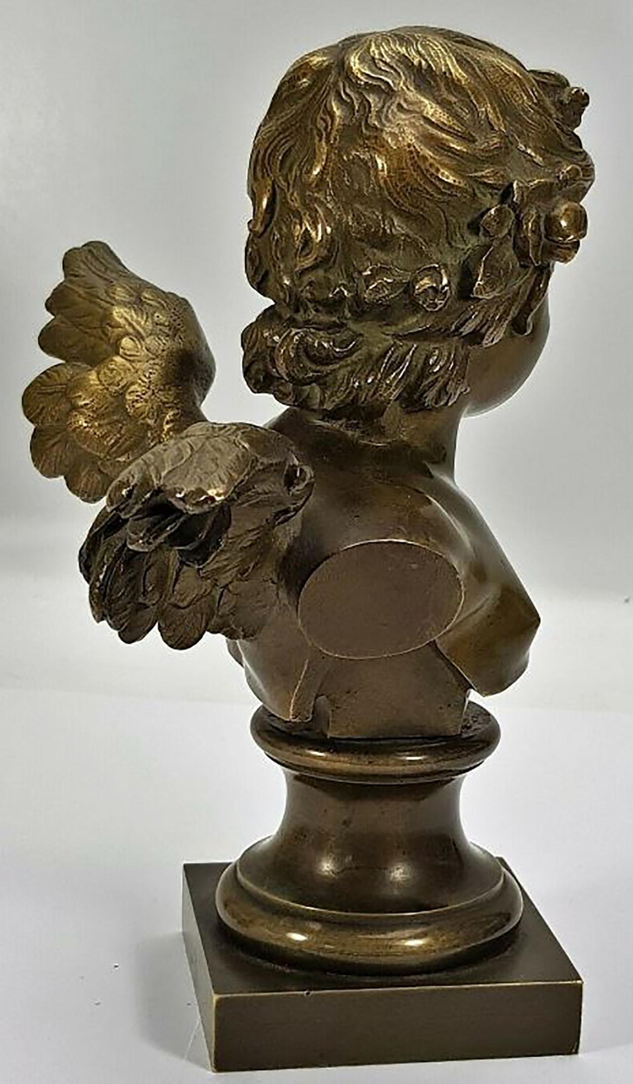 Art Nouveau Auguste Moreau Bronze Angel Putto, France, 1855-1919 For Sale