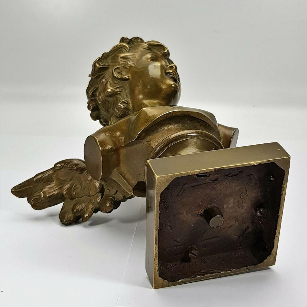 French Auguste Moreau Bronze Angel Putto, France, 1855-1919 For Sale