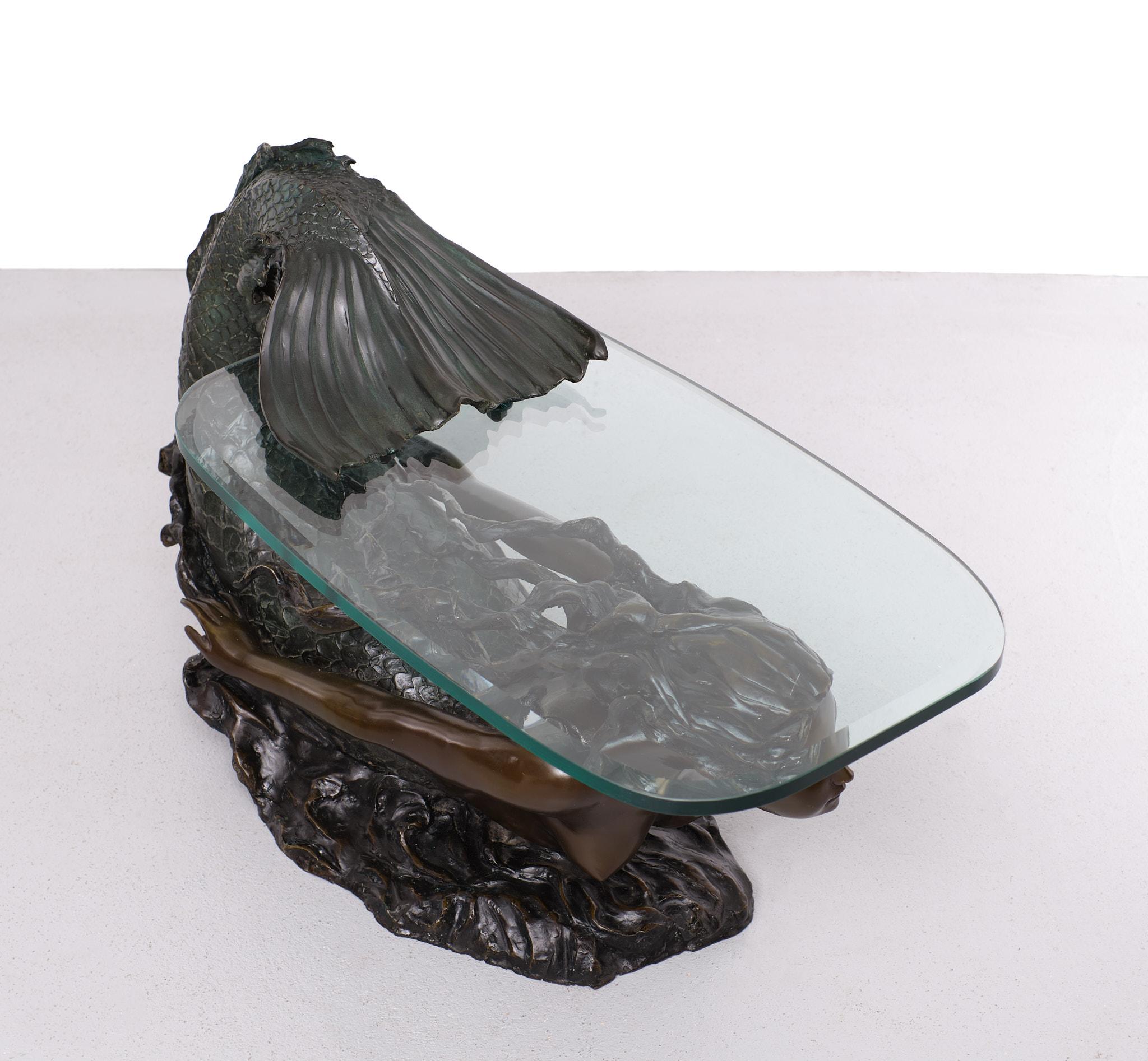 Late 20th Century  Auguste Moreau  Bronze Mermaid coffee table  France 