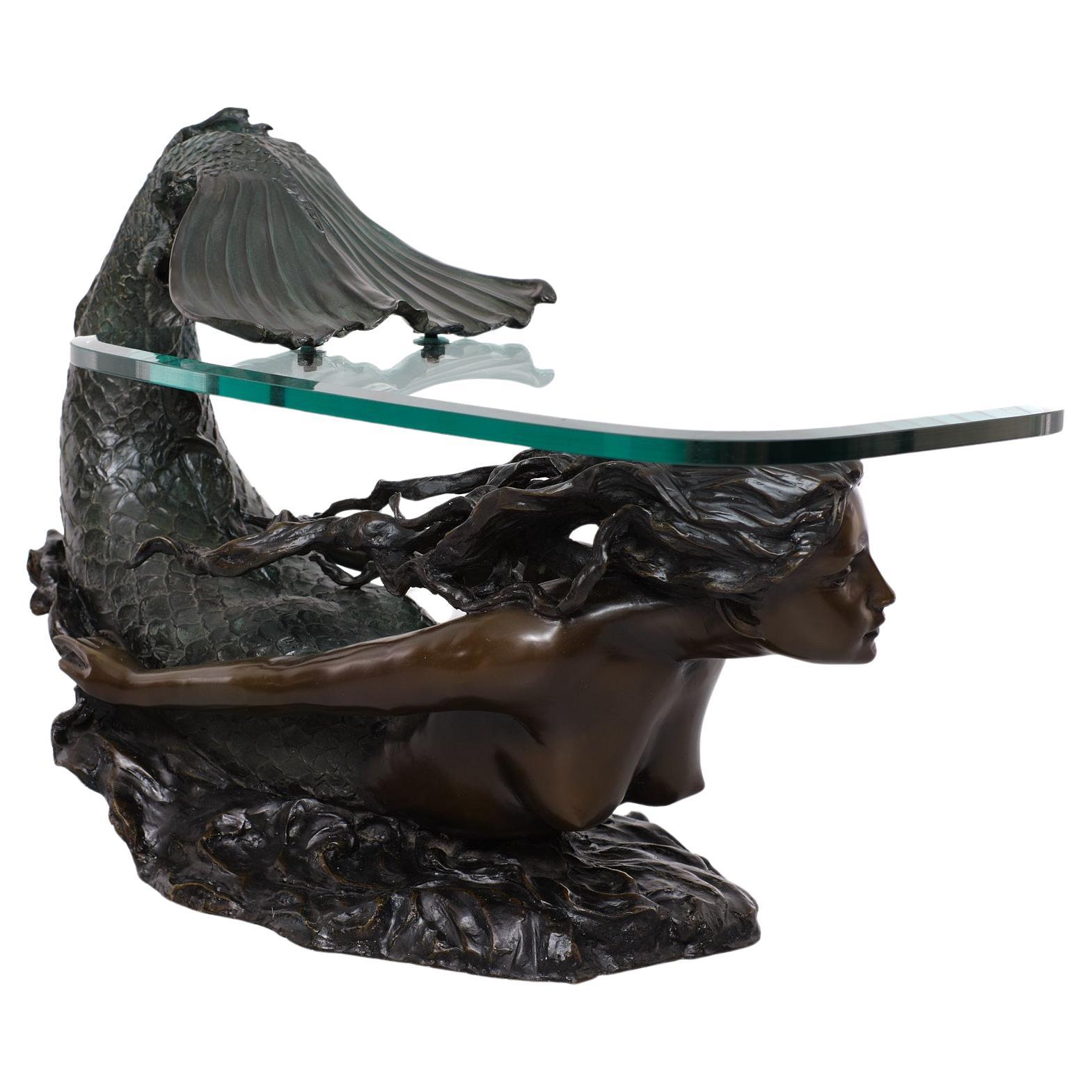 Auguste Moreau Table basse sirène en bronze France En vente sur 1stDibs