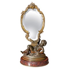 Auguste Moreau - Bronze Toilet Mirror