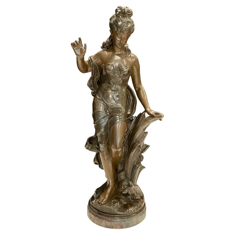 Bronze Girl Hippolyte Francois Moreau "Mignon" For Sale at 1stDibs