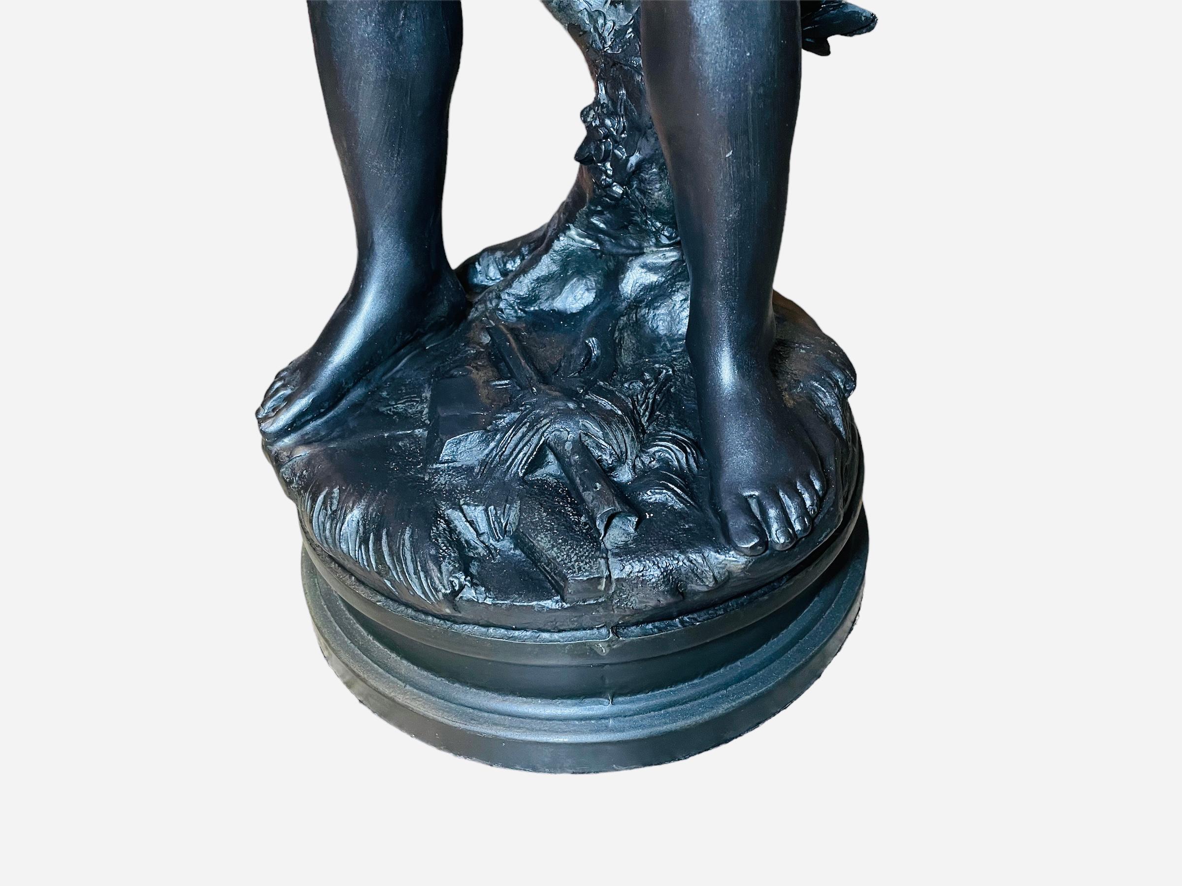 Auguste Moreau “Charmeur” Patinated Metal Sculpture Lamp 11