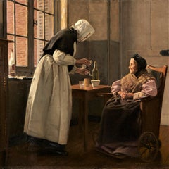 Vintage Afternoon tea , 1912 Oil on canvas Auguste Moreau-Deschanvres (1838-1913)