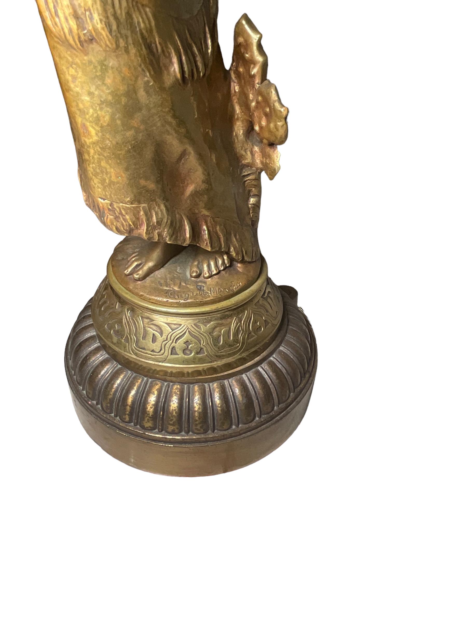Auguste Moreau Gypsy Sculpture Table Lamp For Sale 3