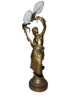 Auguste Moreau Gypsy Sculpture Table Lamp
