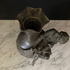 Auguste Moreau, Paar signierte französische Jugendstil-Skulpturenvasen