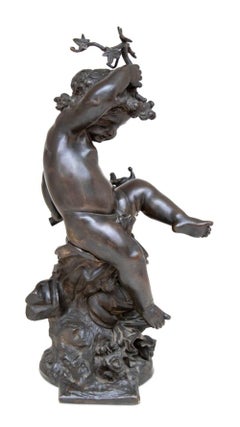 Auguste Moreau "Putto" Bronze Sculpture