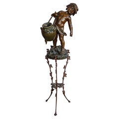 Auguste Moreau, Sculpture, Child & Child with Losing Jug, Bronze, 2e moitié du 19e siècle