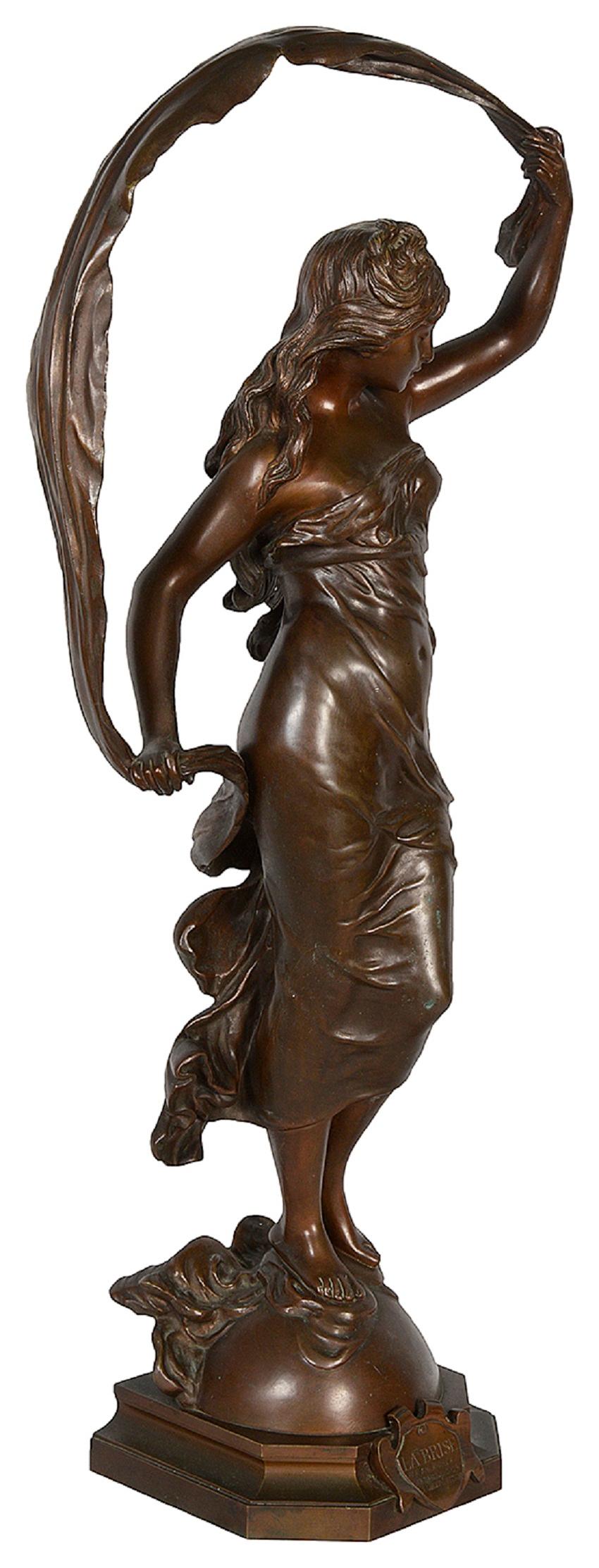 French Auguste Moreau sculpture of 'The Breeze' 19th Century. For Sale
