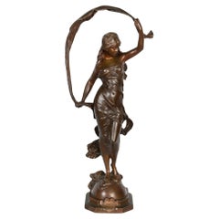 Antique Auguste Moreau sculpture of 'The Breeze' 19th Century.