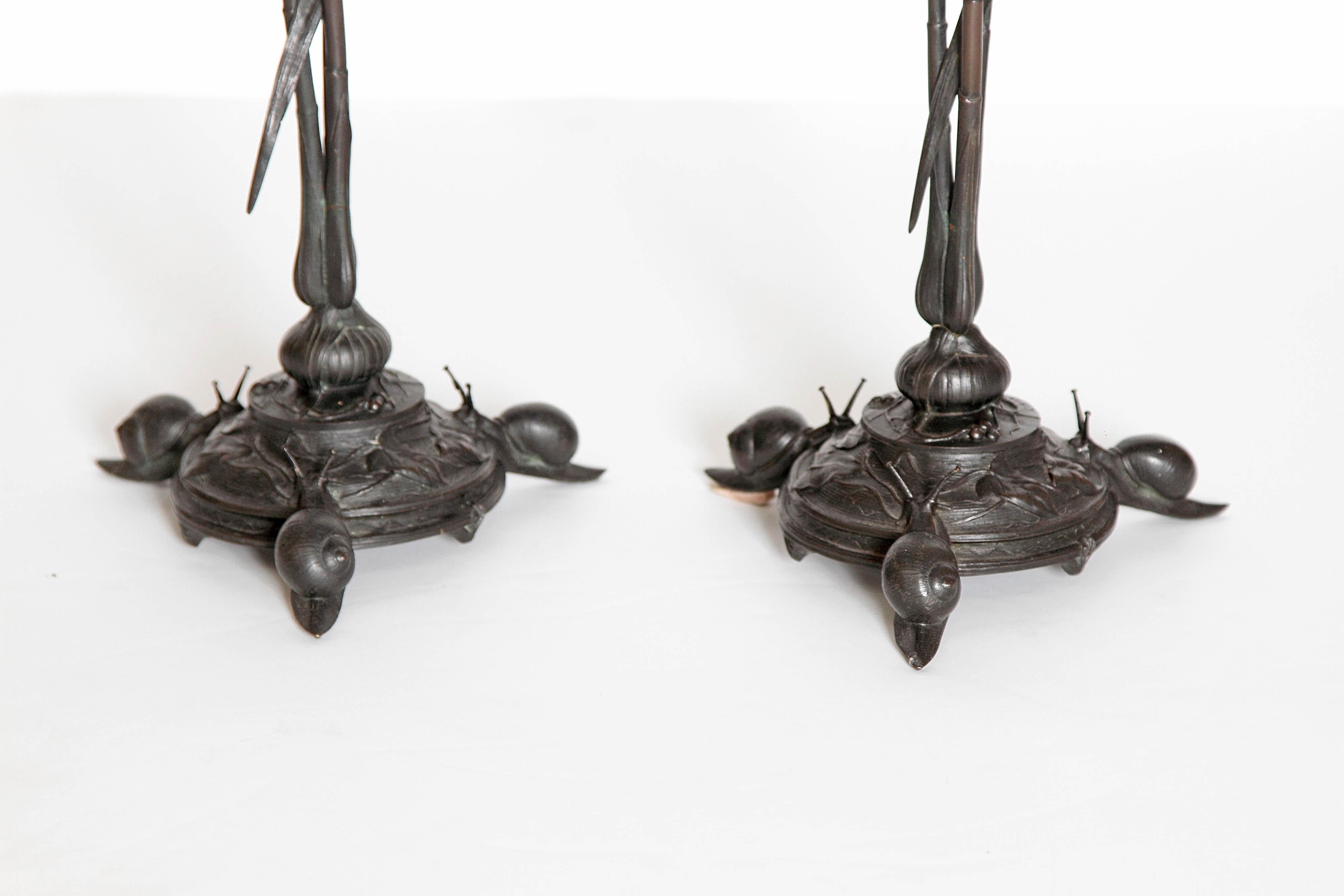 Auguste-Nicolas Cain, Pair of French Candelabra with Bird's Nest 5