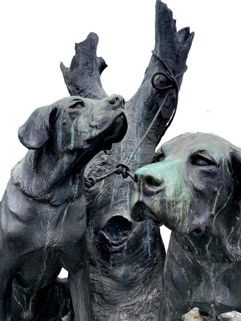 Auguste-Nicolas CAÏN, dos grupos monumentales de bronce, bases originales de piedra, 1893 Tallado en venta