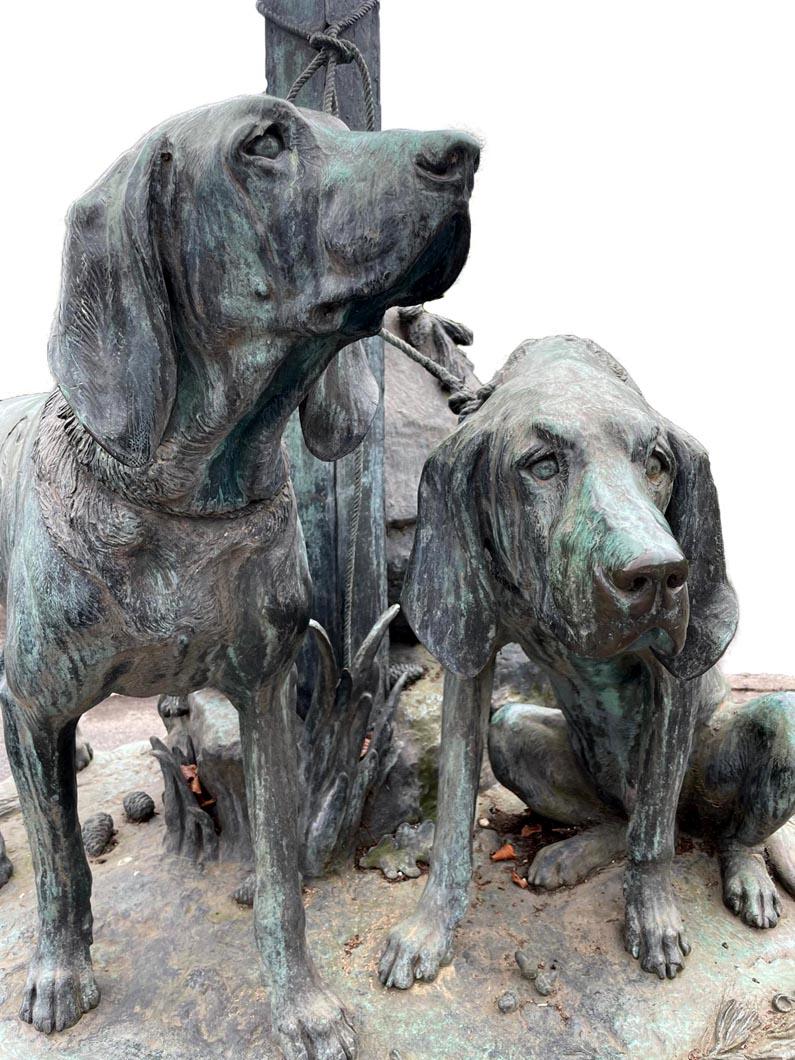 Auguste-Nicolas CAÏN, dos grupos monumentales de bronce, bases originales de piedra, 1893 en Bueno estado para la venta en SAINT-OUEN-SUR-SEINE, FR
