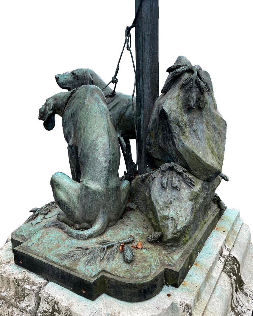 Auguste-Nicolas CAÏN, dos grupos monumentales de bronce, bases originales de piedra, 1893 Fines del siglo XIX en venta