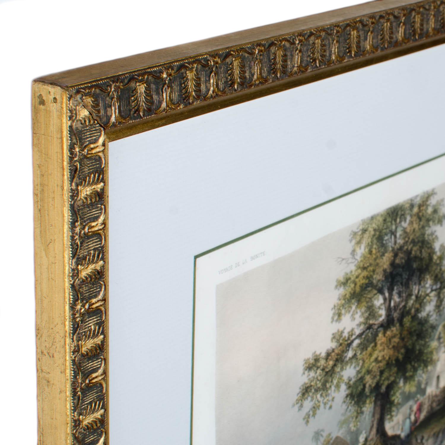 Français Auguste-Nicolas Vaillant - Vue prise sur les bords de l'Hougly, Inde Lithographie en vente