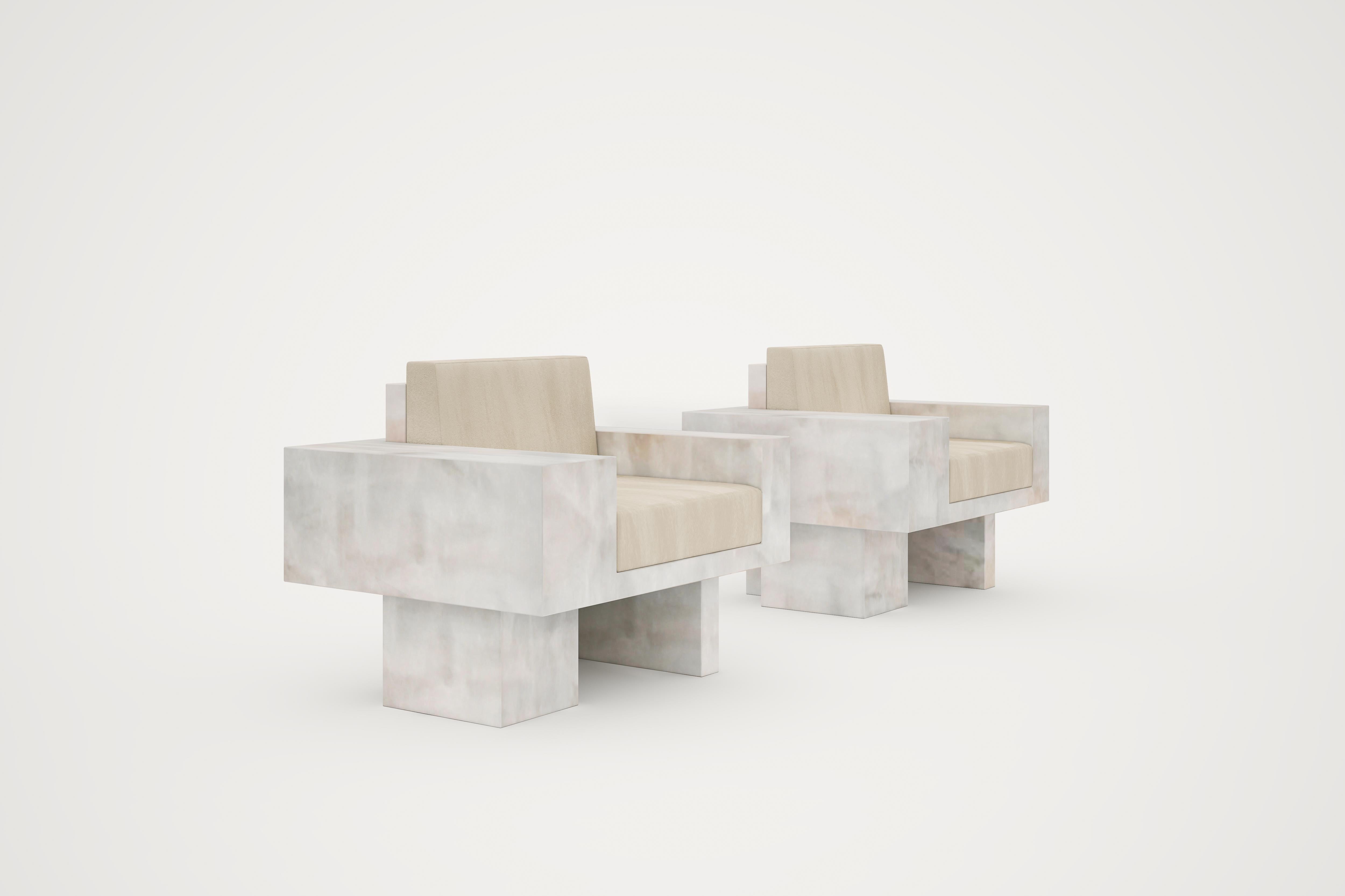 Other Auguste Piece 01 White Onyx Limited Edition Armchair by Tristan Montabord-Marc For Sale