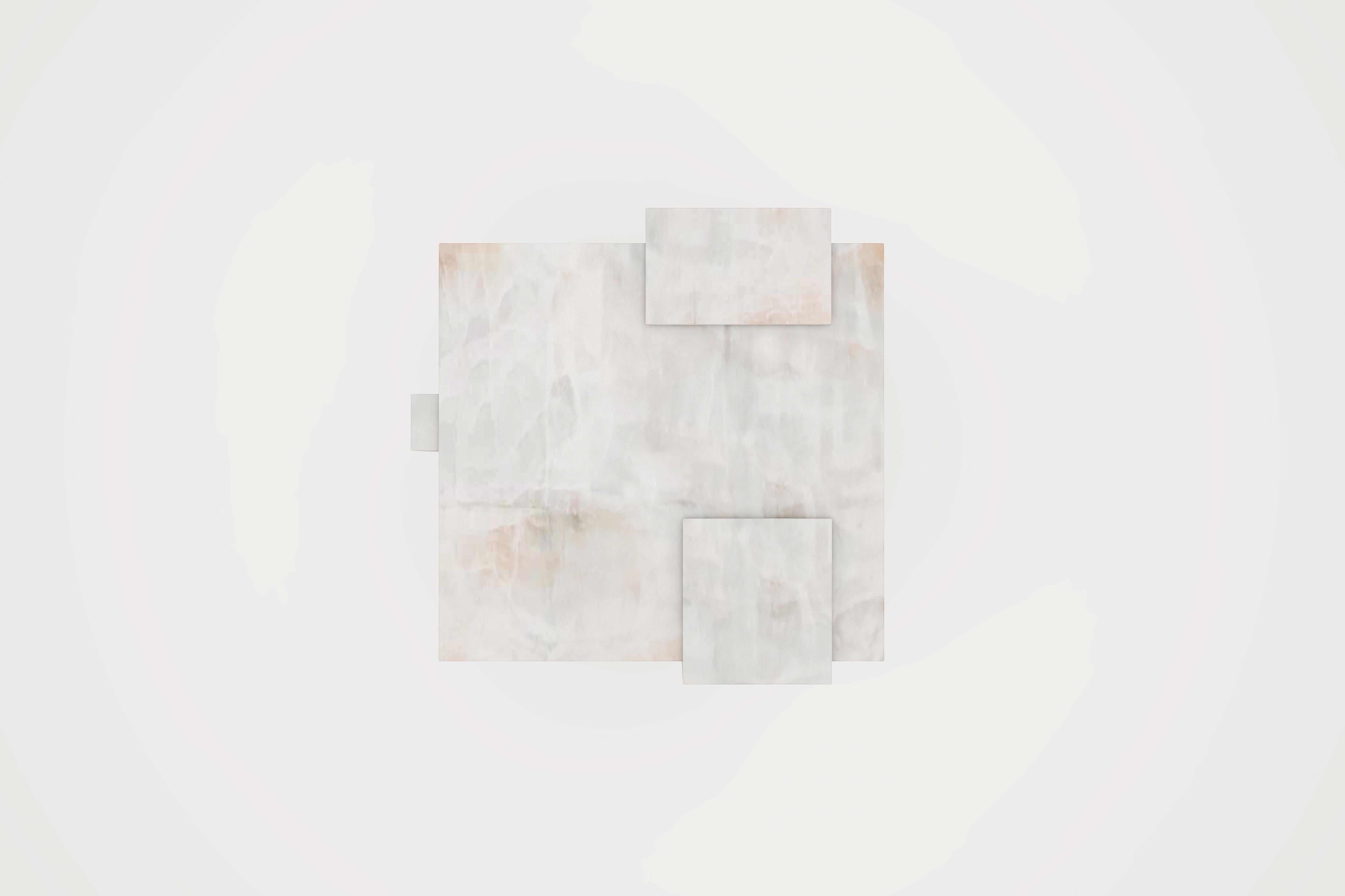 Belgian Auguste Piece 02 White Onyx Limited Edition Side Table by Tristan Montabord-Marc For Sale