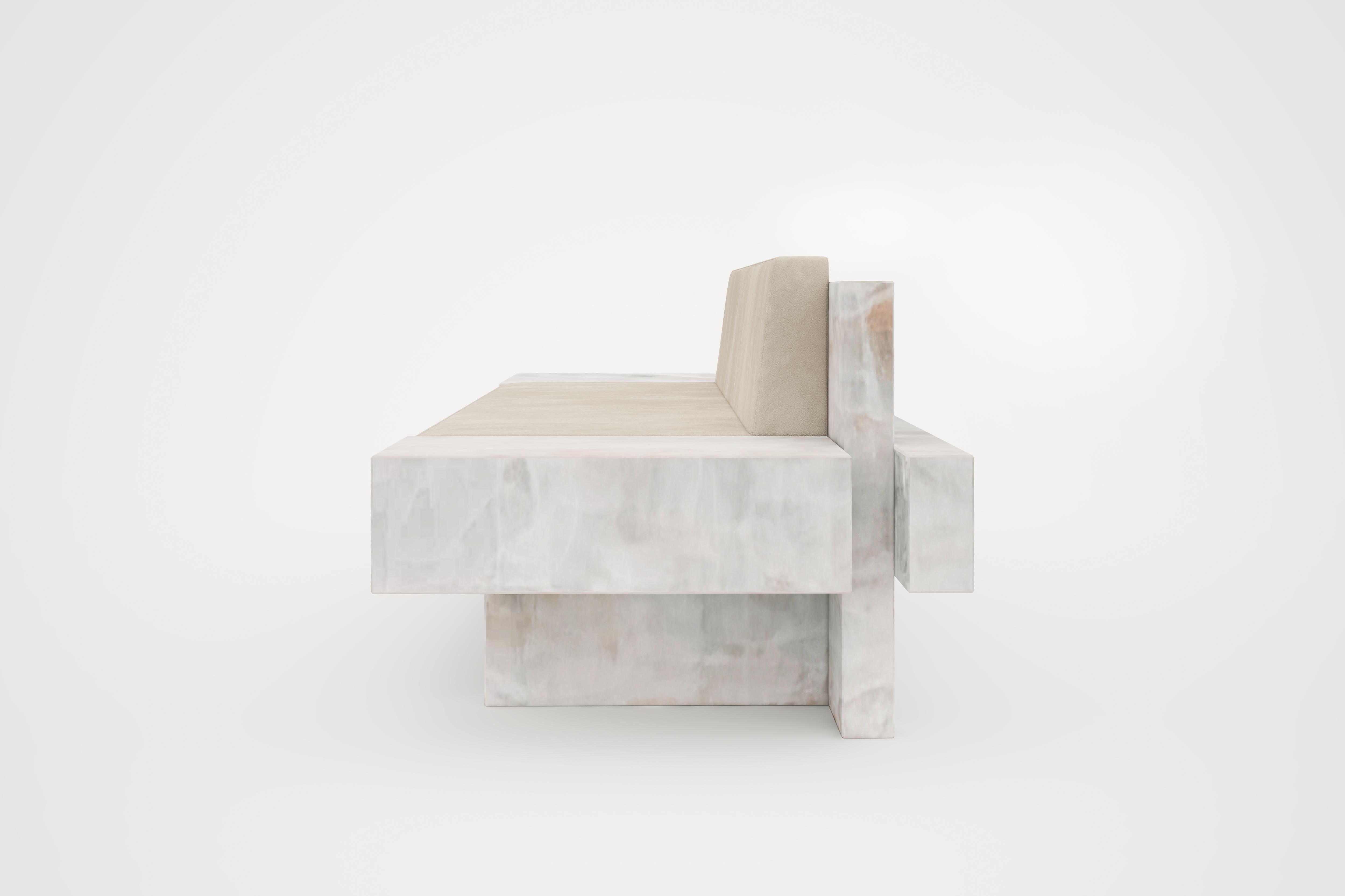 Other Auguste Piece 03 White Onyx Limited Edition Sofa by Tristan Montabord-Marc For Sale
