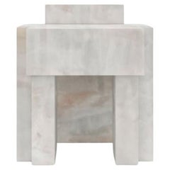Auguste Piece 06 White Onyx Limited Edition Stool by Tristan Montabord-Marc