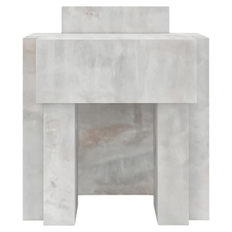 Auguste Piece 06 White Onyx Limited Edition Stool by Tristan Montabord-Marc