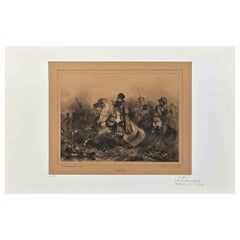 Auguste Raffet - 1813 - Napoléon - Original Lithograph by Auguste Raffet - 19th century 1813 - Napoléon - Original Lithograph by Auguste Raffet - 19th century