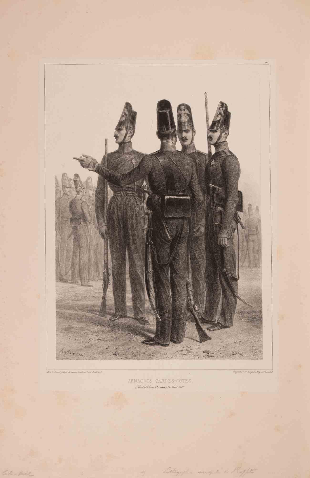Arnaouts Gardes-Côtes (Babadagh, Roumélie, 15 août 1837 by Auguste Raffet - 1841