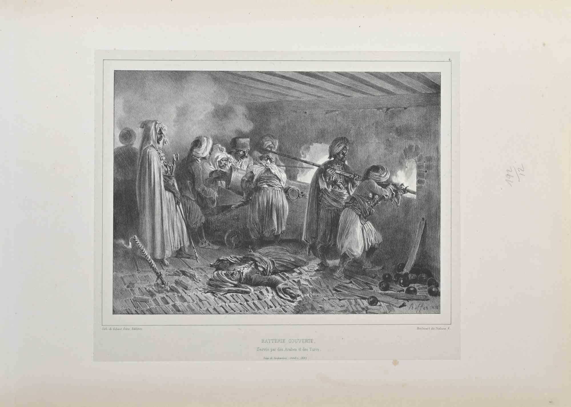 Batterie Couverte ist eine Lithographie von Auguste Raffet aus dem Jahr 1837.

In der Platte signiert.

Guter Zustand