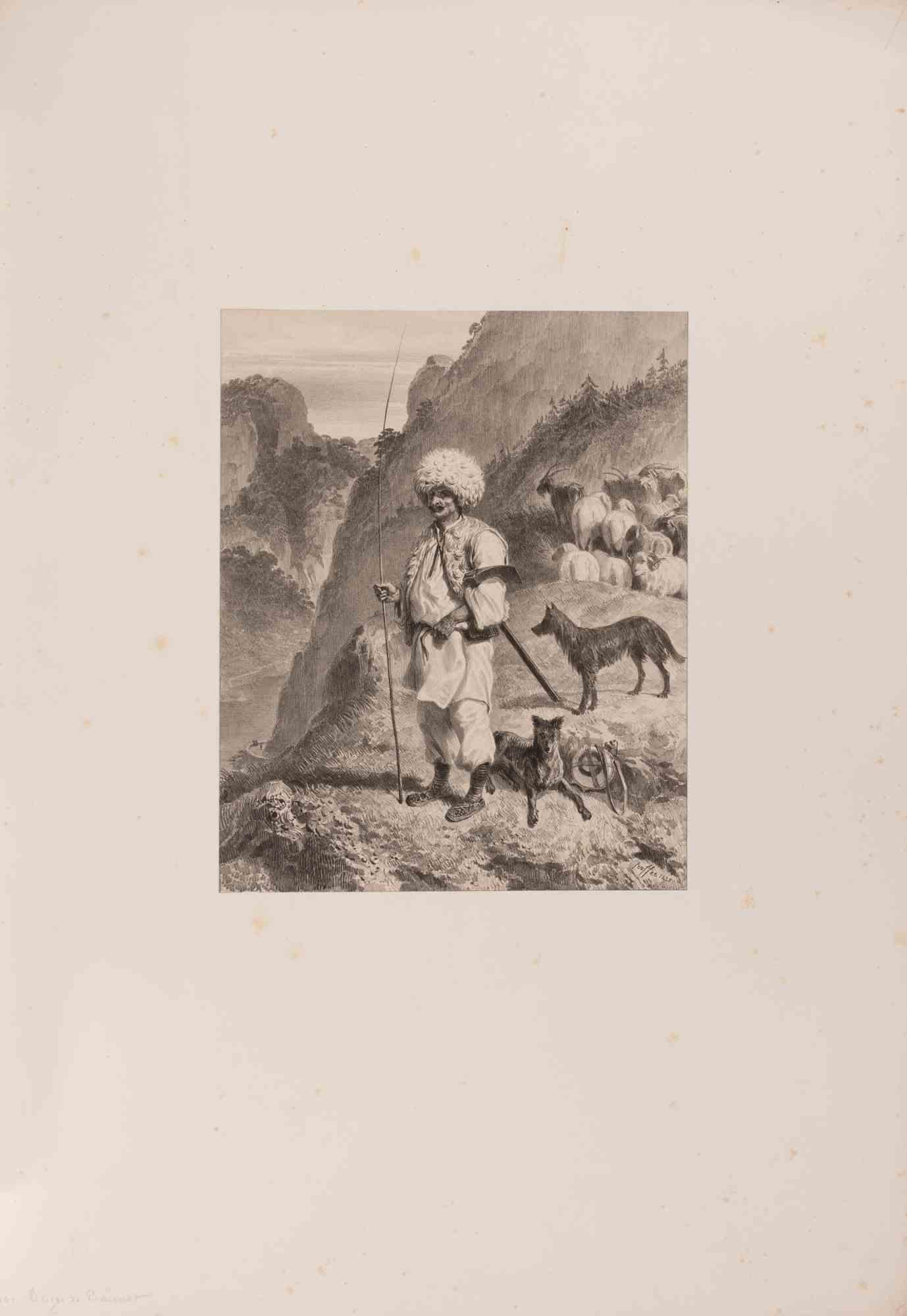 Lithograph on laid paper.

Signed and dated in the plate.

Image dimension: 25x20 cm.

A finely detailed lithograph by Auguste Raffet, celebrated French lithographer and pupil of Gros, known for his keen observational skills and ability to capture