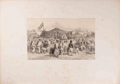 Camp et Fête en Roumanie - Litografía de Auguste Raffet - Años 1840