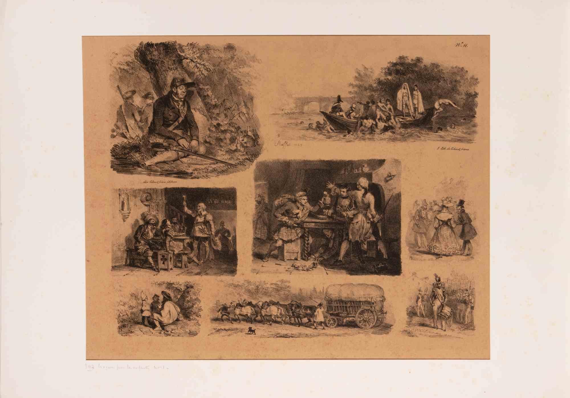 Croquis pour les Enfants - Lithograph by Auguste Raffet - 1829 For Sale 1