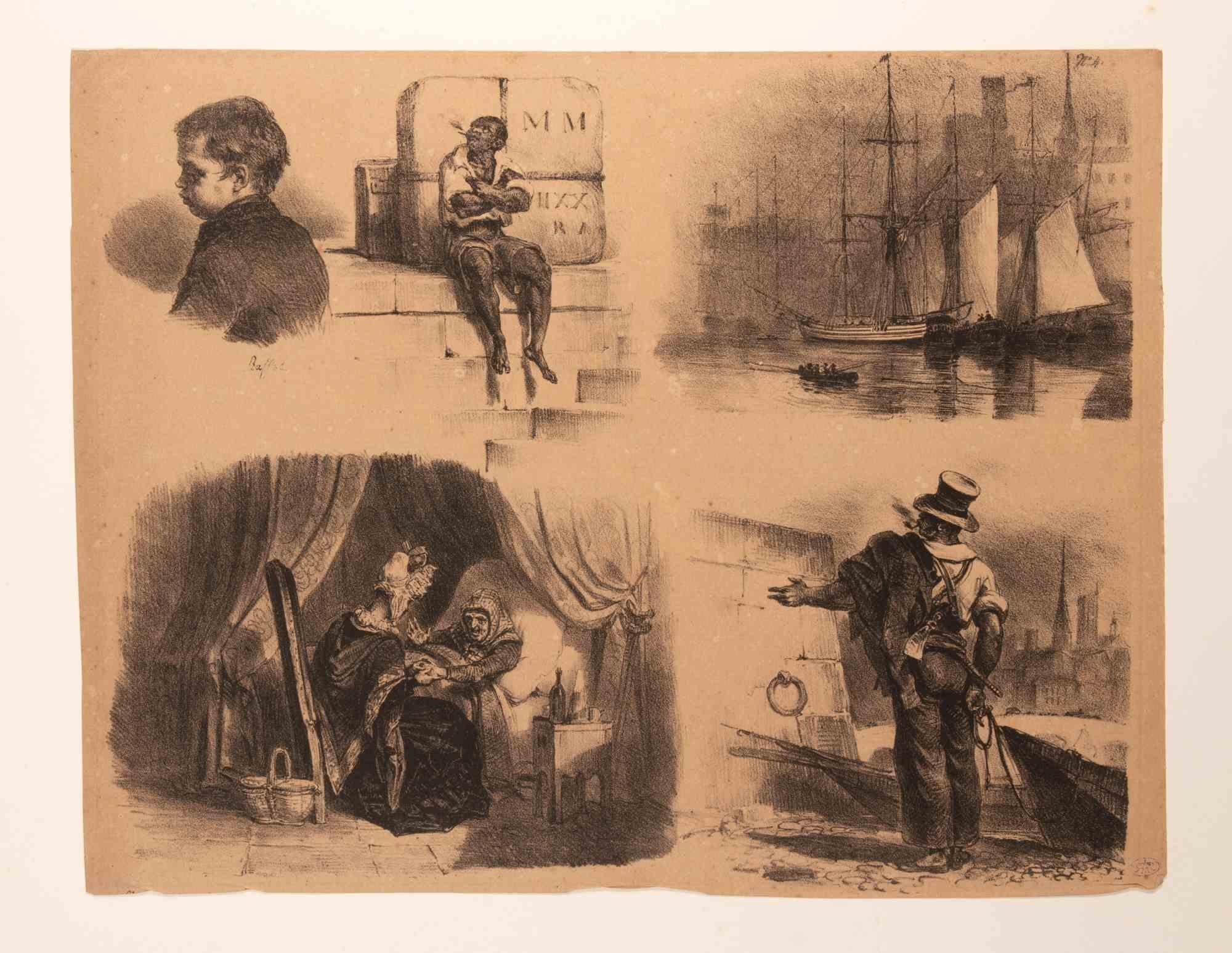 Croquis pour les Enfants - Lithograph by Auguste Raffet - 1829