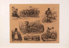 Croquis pour les Enfants - Lithograph by Auguste Raffet - 19th Century