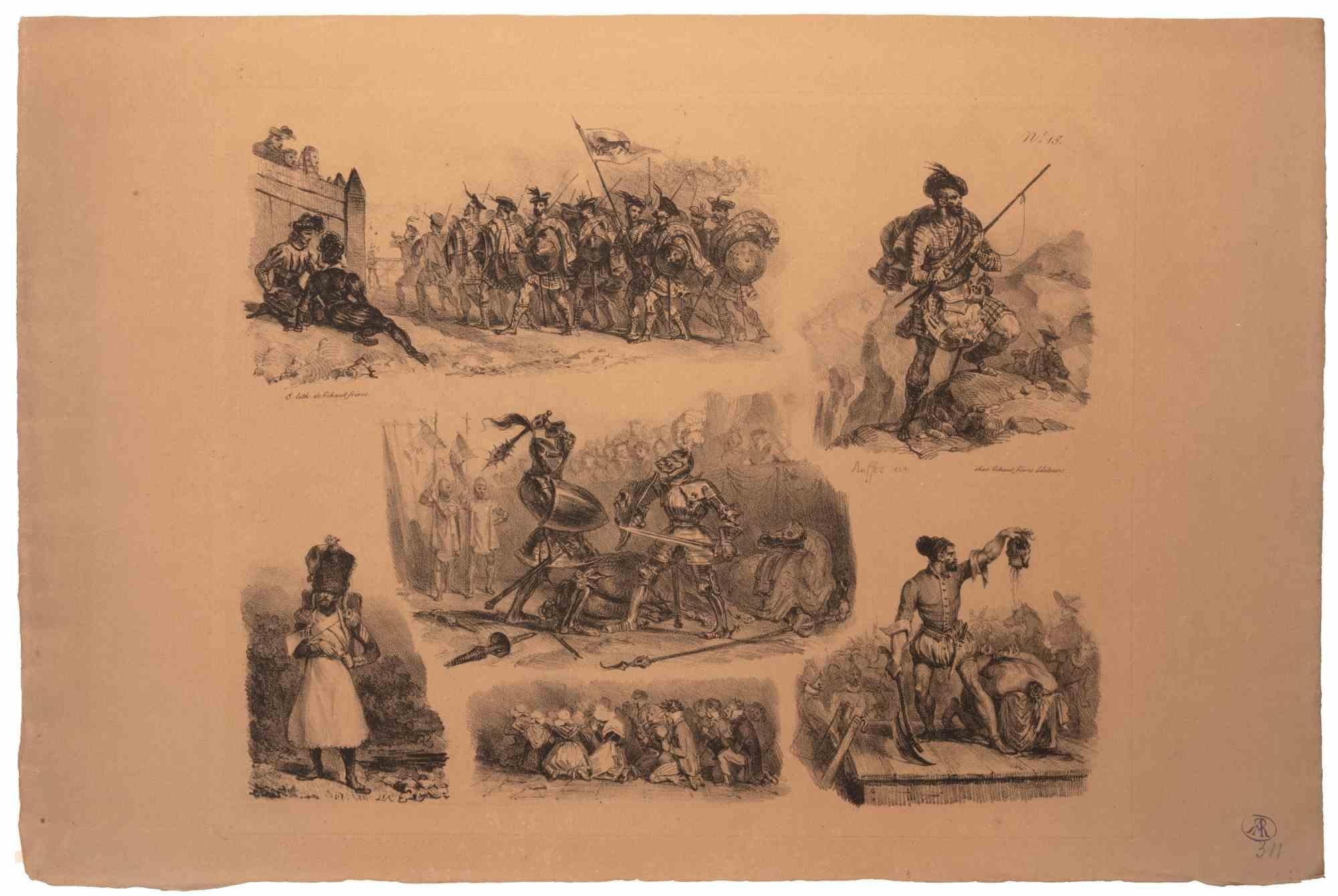 Croquis pour les Enfants - Lithograph by Auguste Raffet - 19th Century