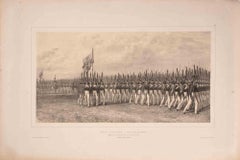 Défilé d’Infanterie (Colonne serrée) .- Lithograph by Auguste Raffet - 1830s