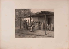École au Jardin des Tatars - Litografia di Auguste Raffet - 1847