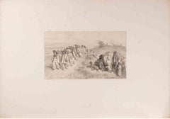 Enfants de Kirghis-Tatares à l’école - Lithograph by Auguste Raffet - 1838