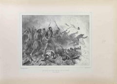 Explosion De La MIne - Lithograph by Auguste Raffet - 1837