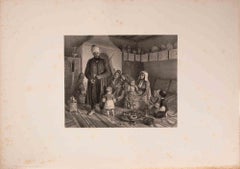Famille Tatare à son Souper - Lithograph by Auguste Raffet - 1846