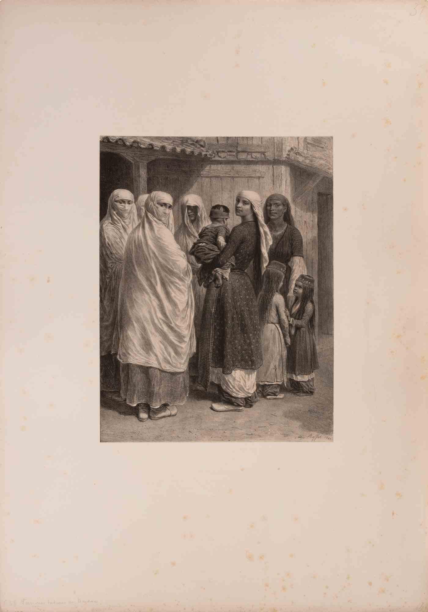 Femmes Tatars en Bessarabie - Lithograph by Auguste Raffet - 1842