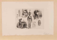 Figures - Etching by Auguste Raffet - Early 20th century